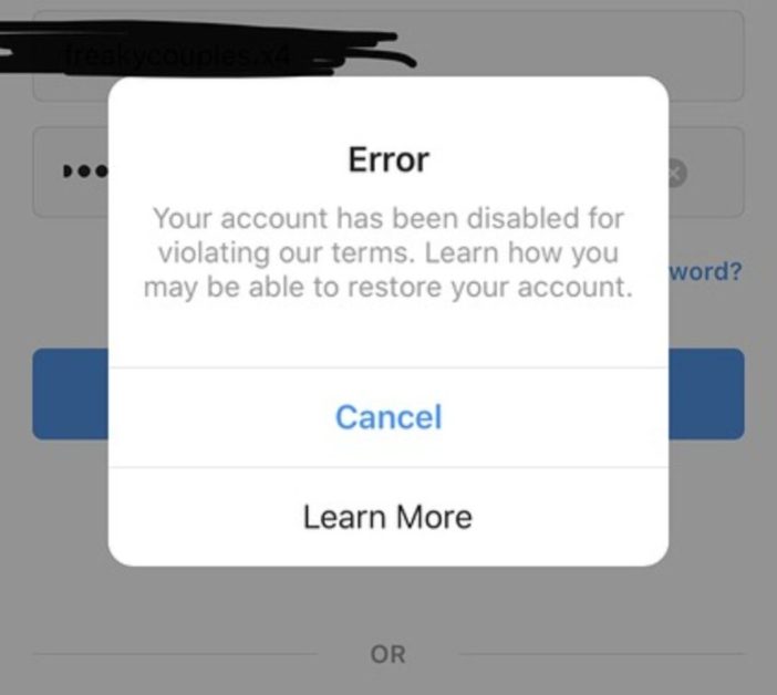 Disabled Instagram account