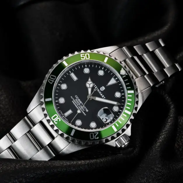 Steinhart Ocean 39 GREEN diver watch.