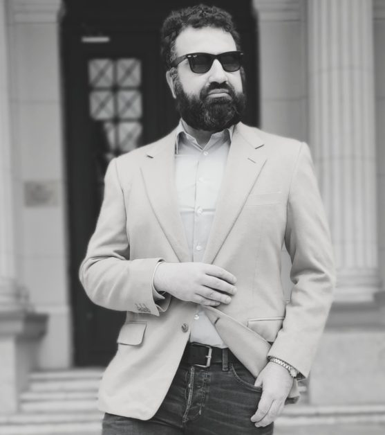 Leon Papo wearing an Ermenegildo Zegna blazer. 