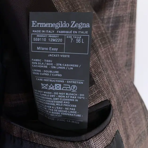 Recent Zegna inner label. 